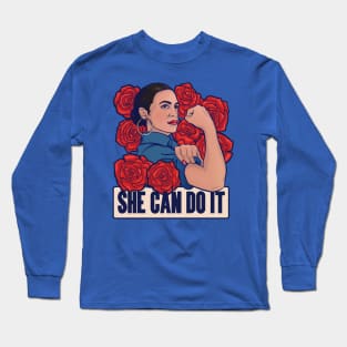 She can do it AOC Long Sleeve T-Shirt